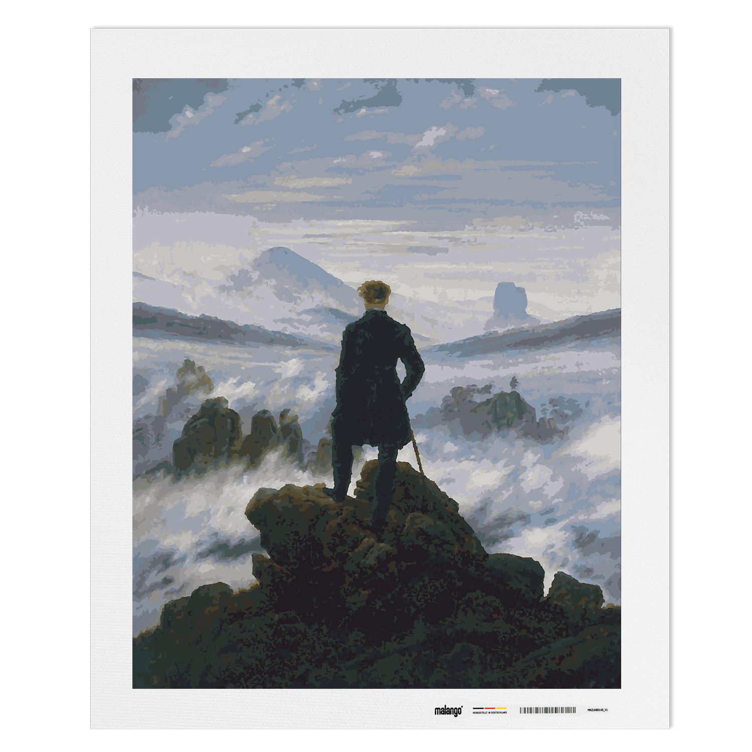 Malen nach Zahlen - Der Wanderer über dem Nebelmeer - Caspar David Friedrich