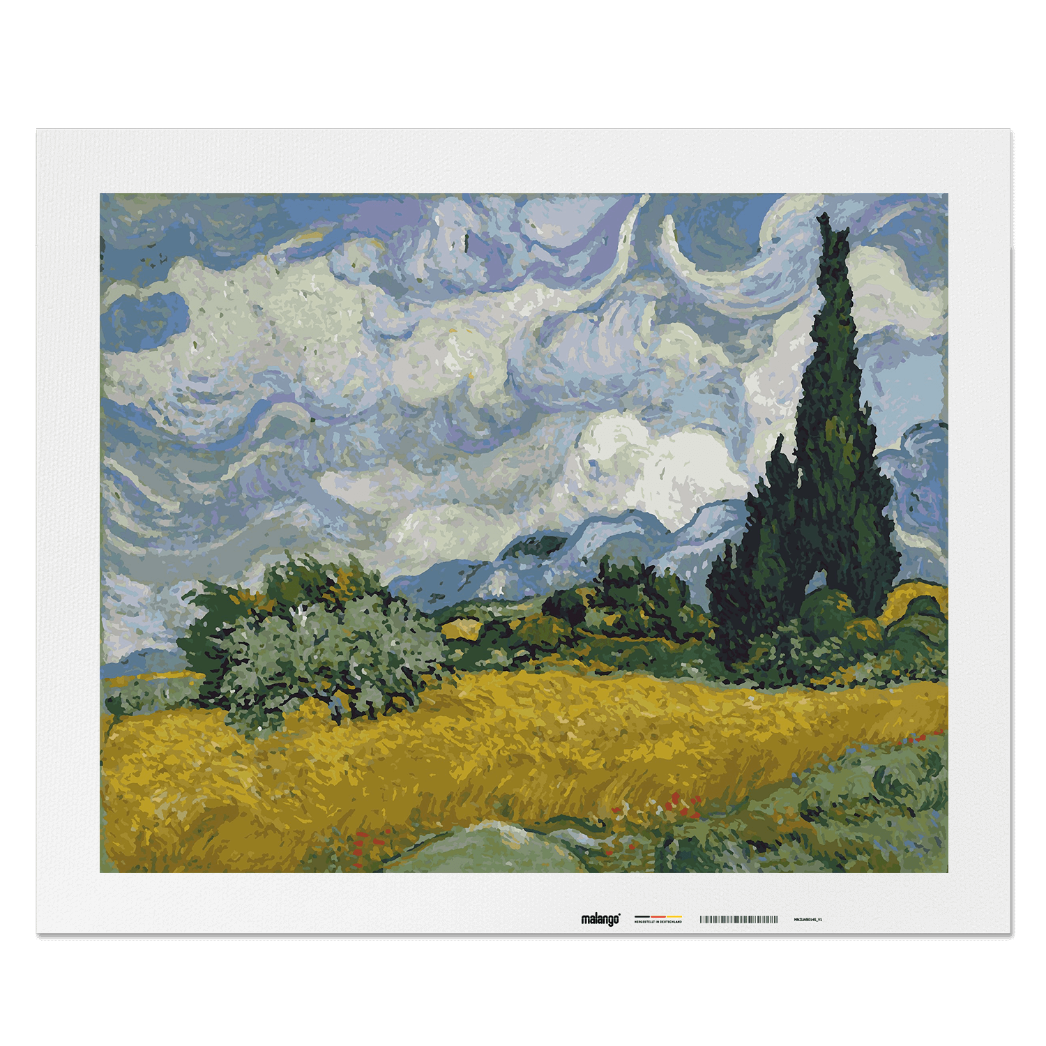 Malen nach Zahlen - Weizenfeld mit Zypressen - Vincent van Gogh