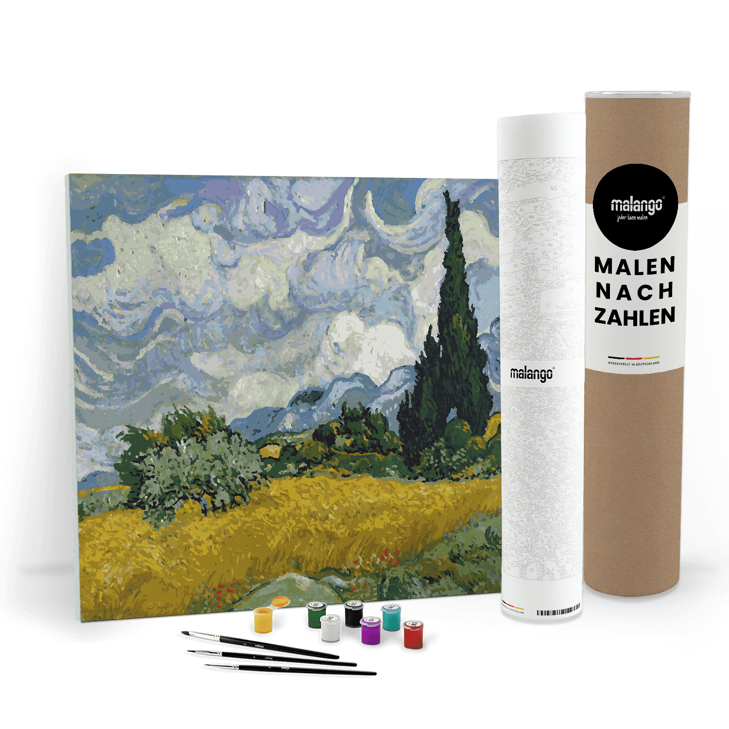 Malen nach Zahlen - Weizenfeld mit Zypressen - Vincent van Gogh