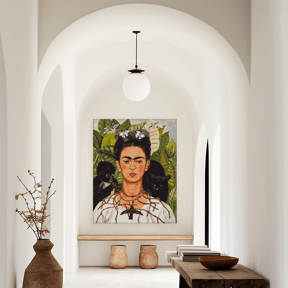 Malen nach Zahlen - Frida Kahlo - Selbstbildnis mit Dornenhalsband