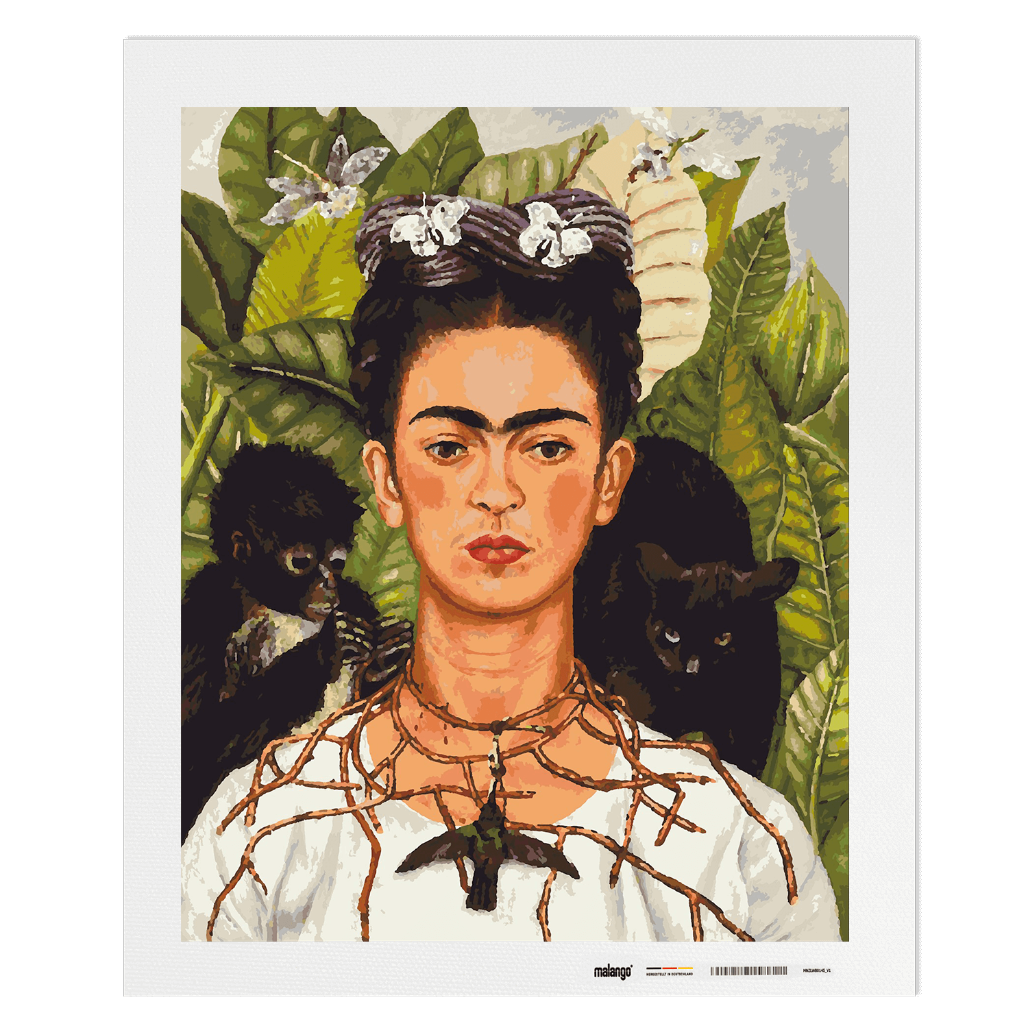 Malen nach Zahlen - Selbstbildnis mit Dornenhalsband - Frida Kahlo