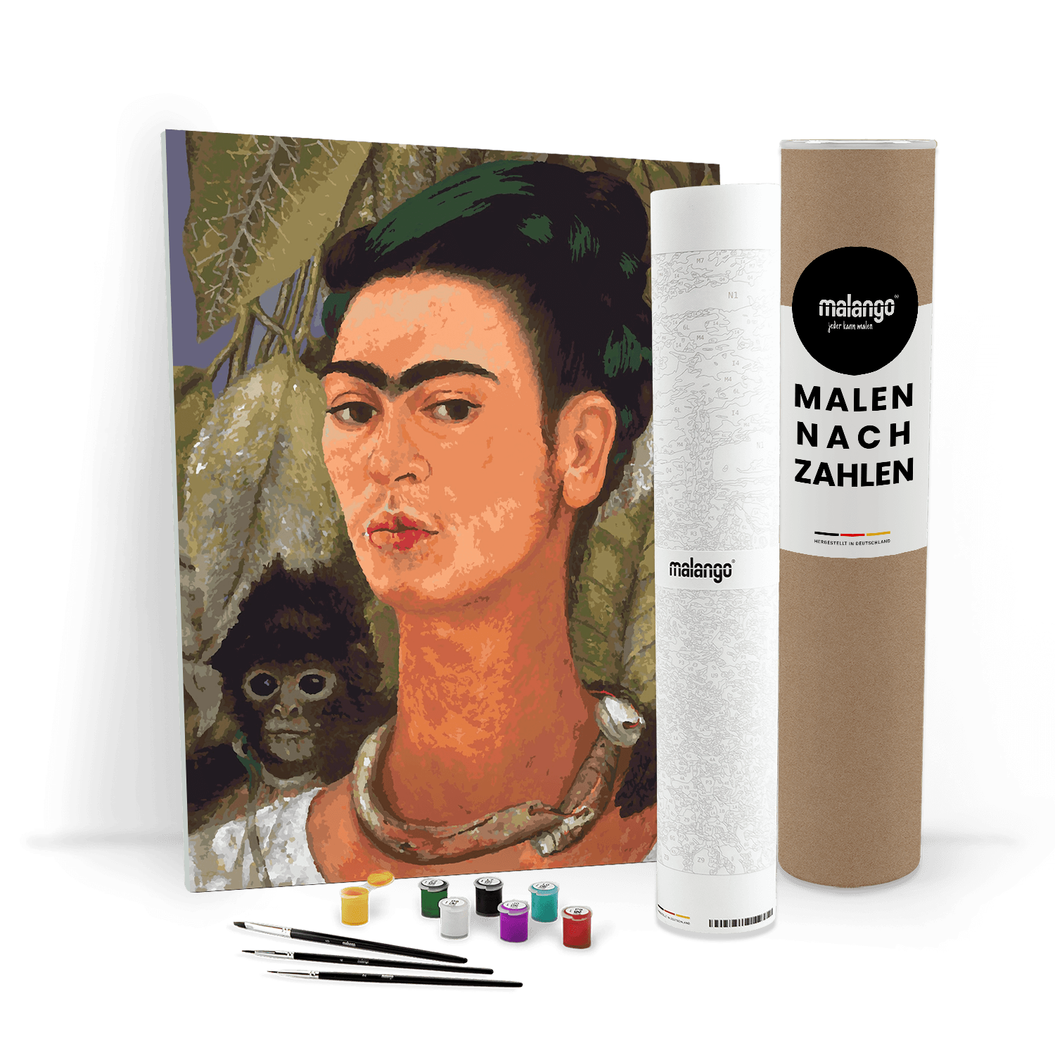 Malen nach Zahlen - Frida Kahlo - Selbsbildnis mit Affe