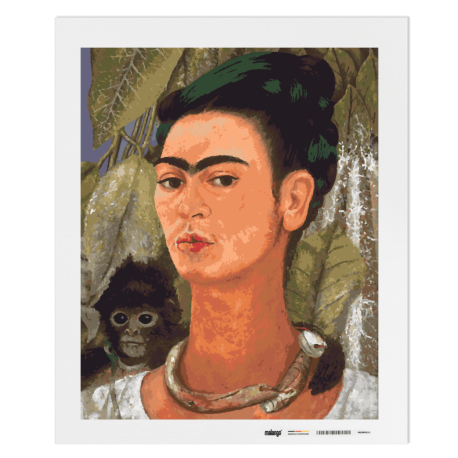 Malen nach Zahlen - Selbsbildnis mit Affe - Frida Kahlo