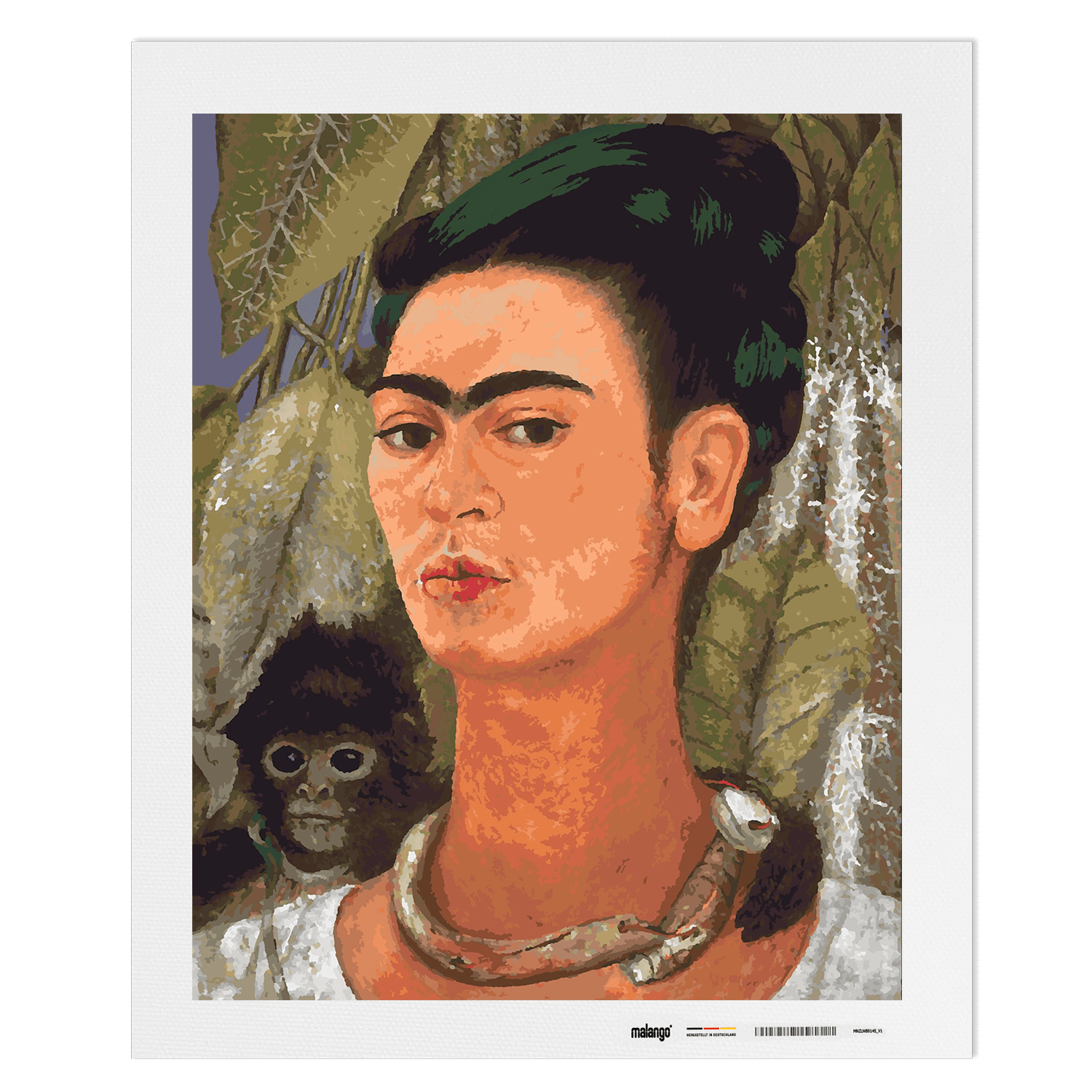 Malen nach Zahlen - Frida Kahlo - Selbsbildnis mit Affe