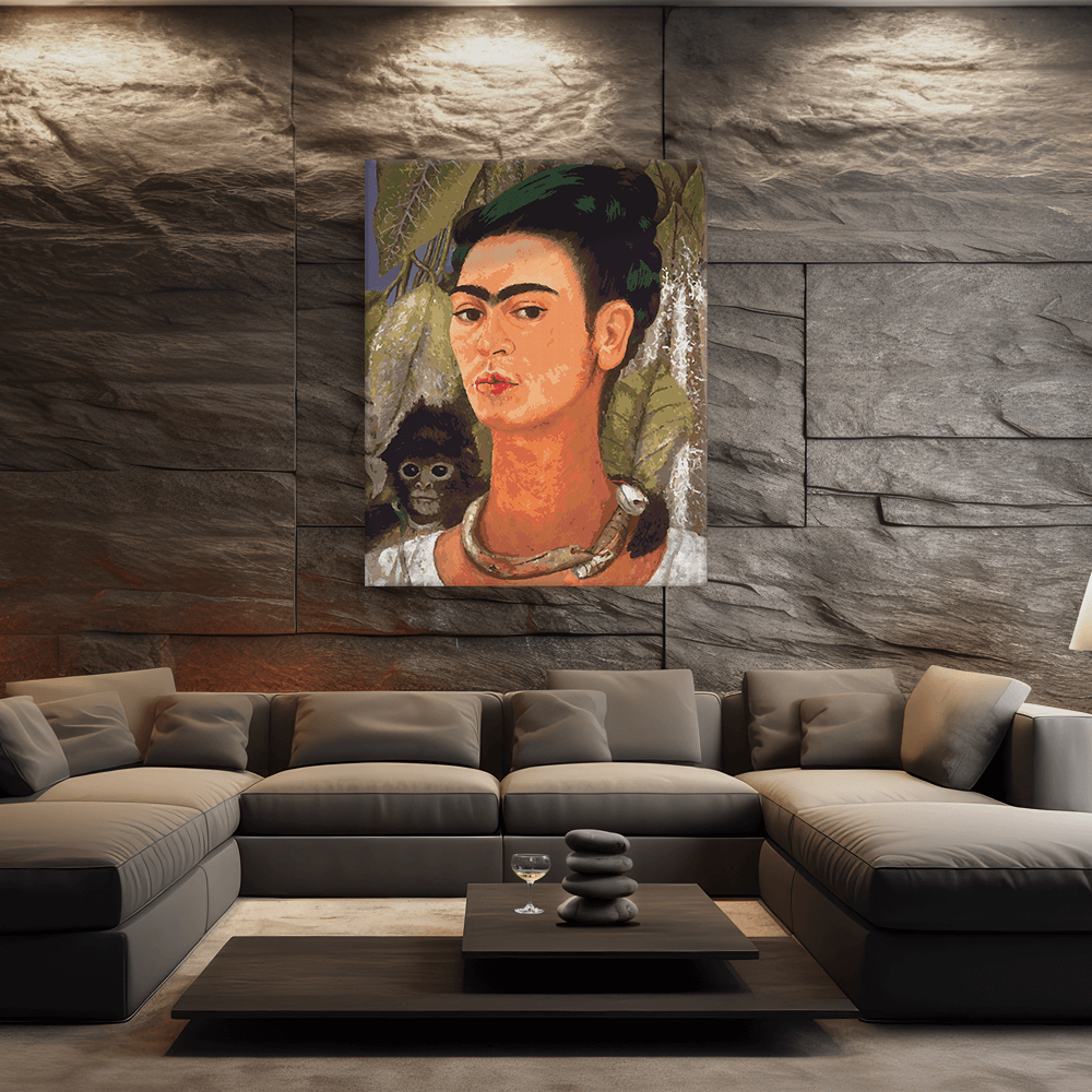 Malen nach Zahlen - Frida Kahlo - Selbsbildnis mit Affe