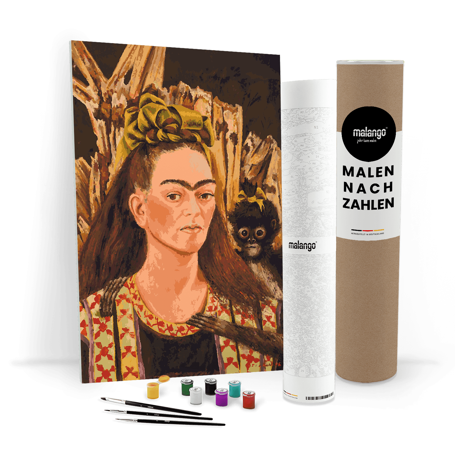 Malen nach Zahlen - Frida Kahlo - Autorretrato con Pelo Suelto - Selbstbildnis mit offenem Haar