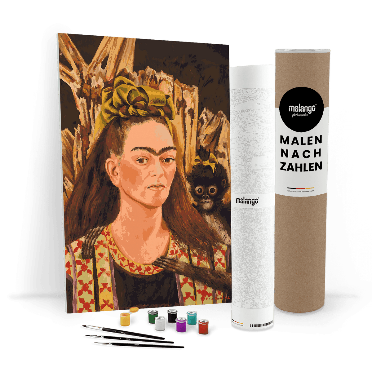 Malen nach Zahlen - Frida Kahlo - Autorretrato con Pelo Suelto - Selbstbildnis mit offenem Haar