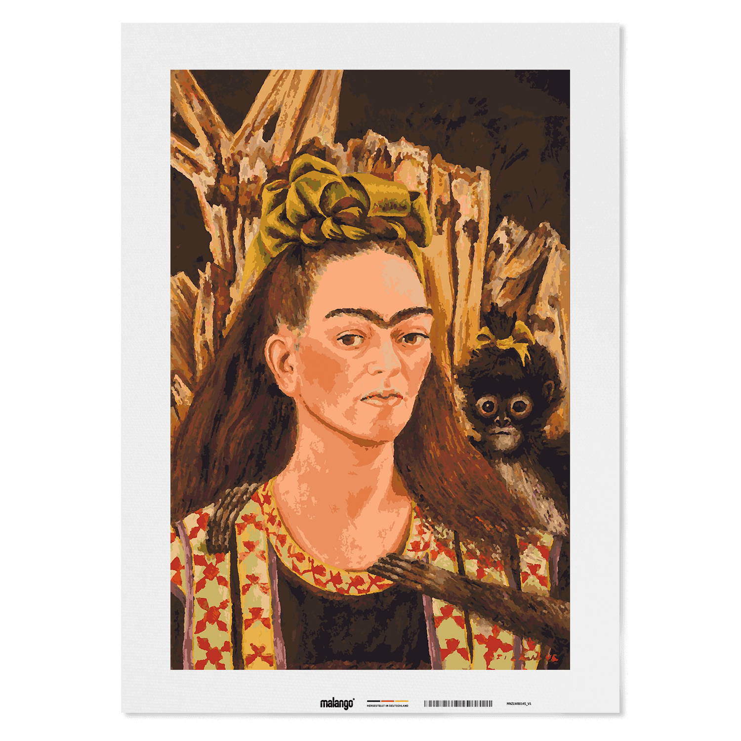 Malen nach Zahlen - Frida Kahlo - Autorretrato con Pelo Suelto - Selbstbildnis mit offenem Haar