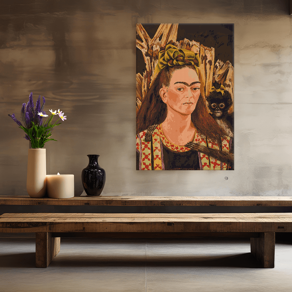 Malen nach Zahlen - Frida Kahlo - Autorretrato con Pelo Suelto - Selbstbildnis mit offenem Haar