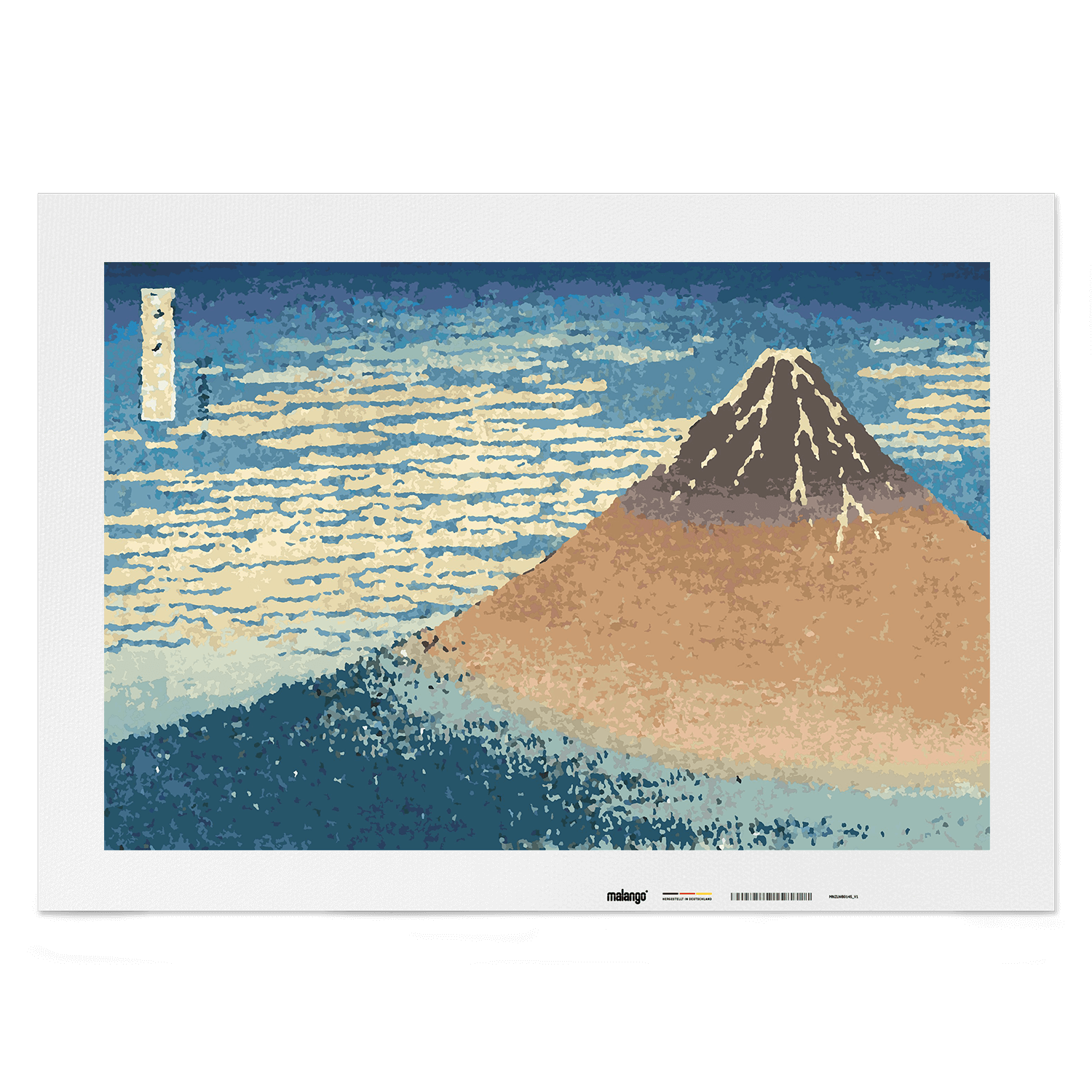 Malen nach Zahlen - Feiner Wind, Klarer Morgen (Roter Fuji) - Katsushika Hokusai