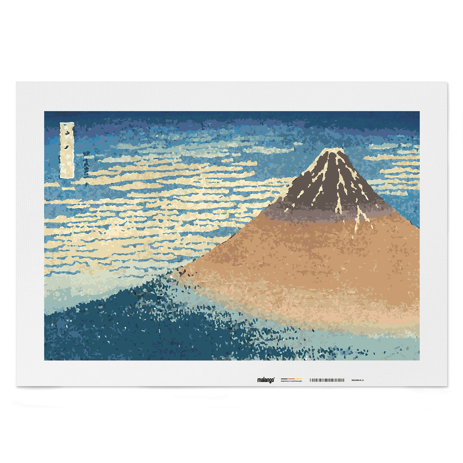 Malen nach Zahlen - Katsushika Hokusai - Feiner Wind, Klarer Morgen (Roter Fuji)