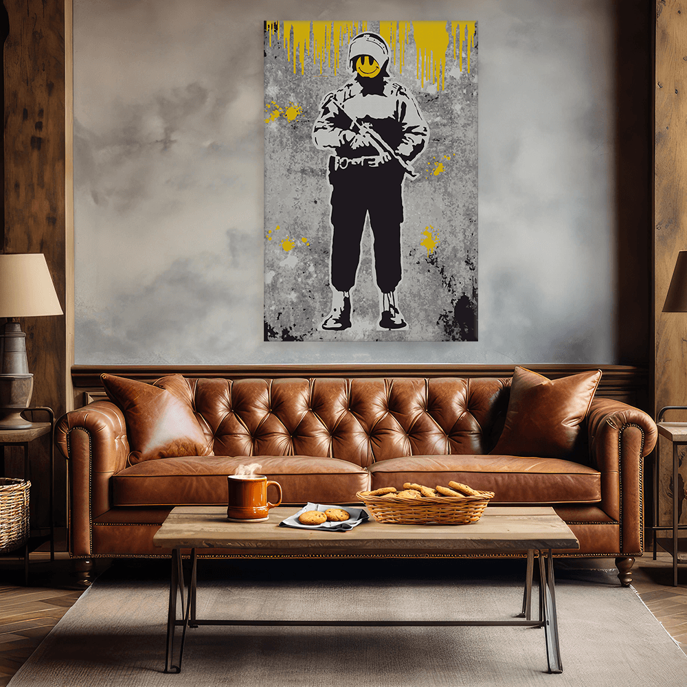 Malen nach Zahlen - Flying Cooper - Smiley Soldier - Banksy inspired - Hifza