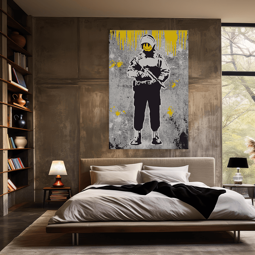 Malen nach Zahlen - Flying Cooper - Smiley Soldier - Banksy inspired - Hifza