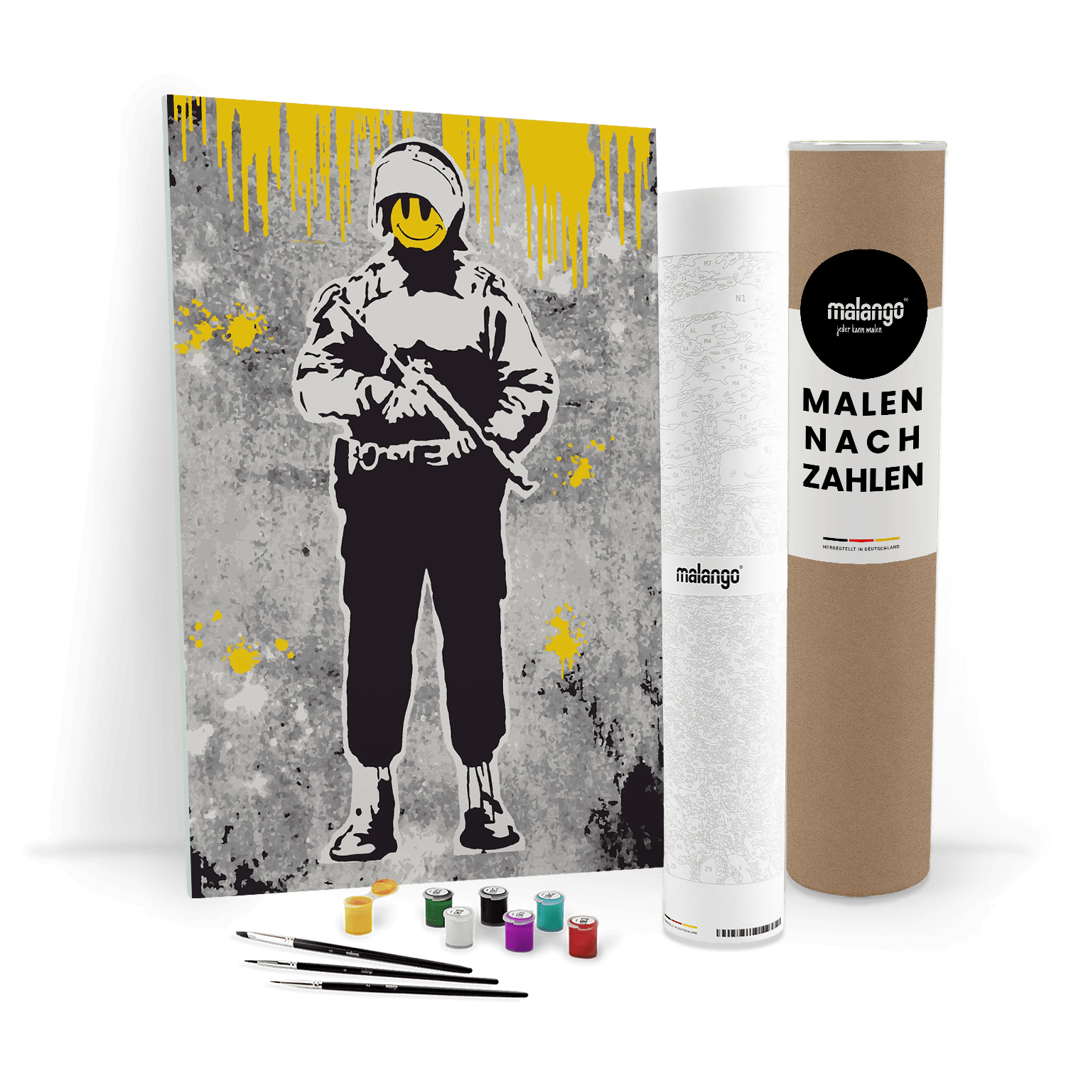 Malen nach Zahlen - Flying Cooper - Smiley Soldier - Banksy inspired - Hifza