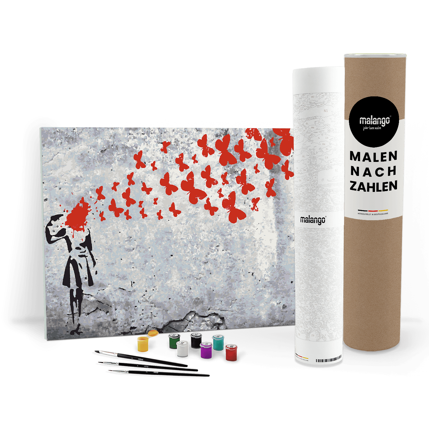 Malen nach Zahlen - suicide Girl - ButterFly Headshot - Banksy inspired