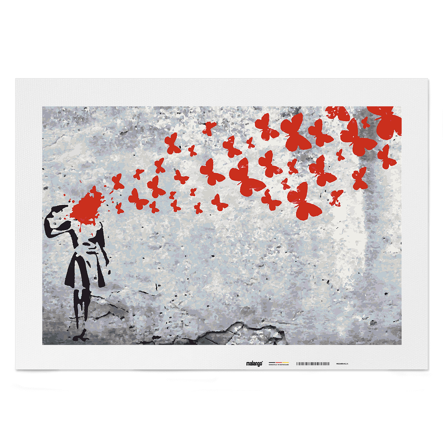 Malen nach Zahlen - suicide Girl - ButterFly Headshot - Banksy inspired