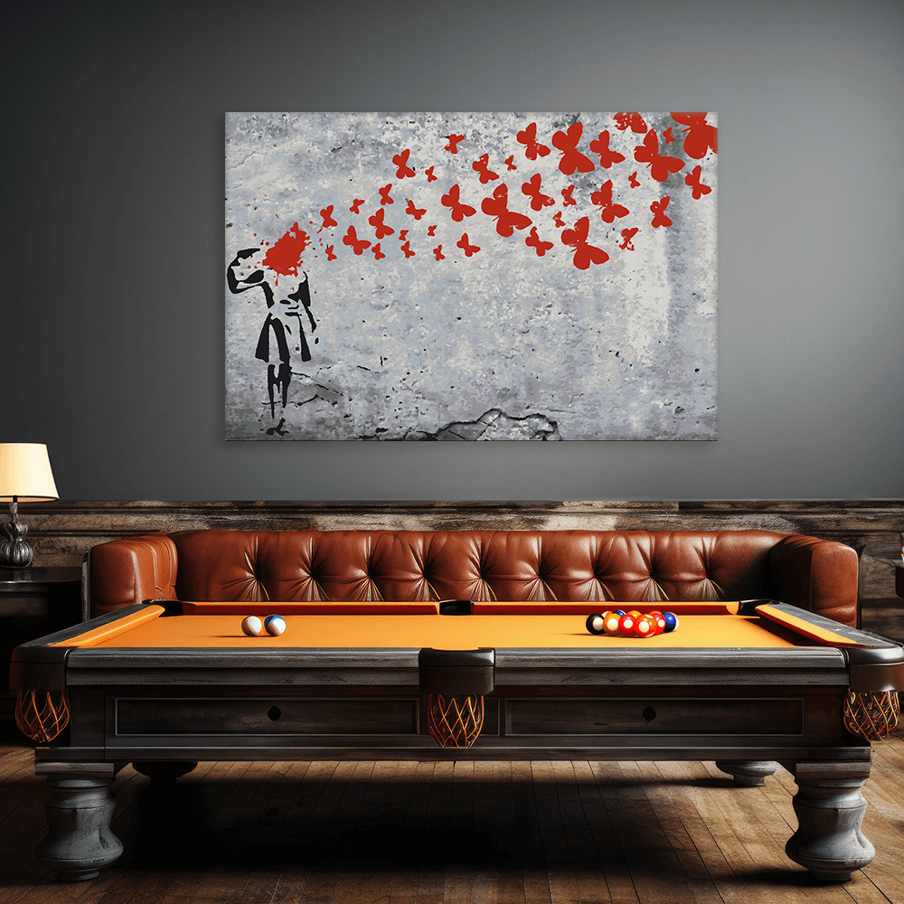 Malen nach Zahlen - suicide Girl - ButterFly Headshot - Banksy inspired