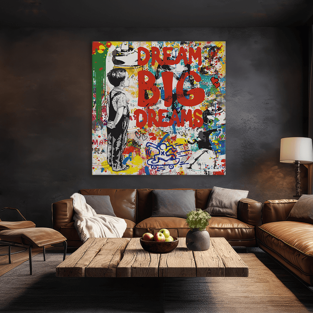 Malen nach Zahlen - Dream big Dreams - Banksy inspired