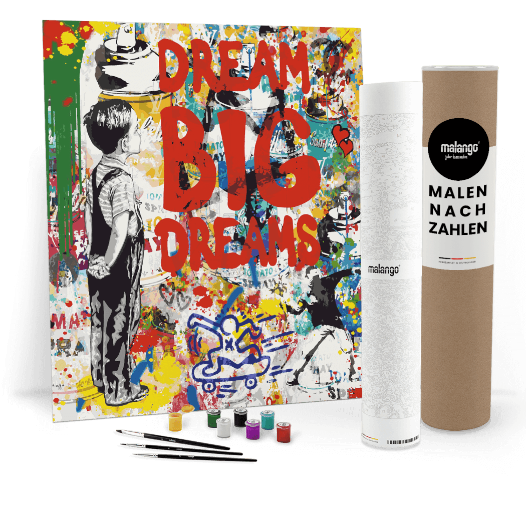 Malen nach Zahlen - Dream big Dreams - Banksy inspired - Hifza