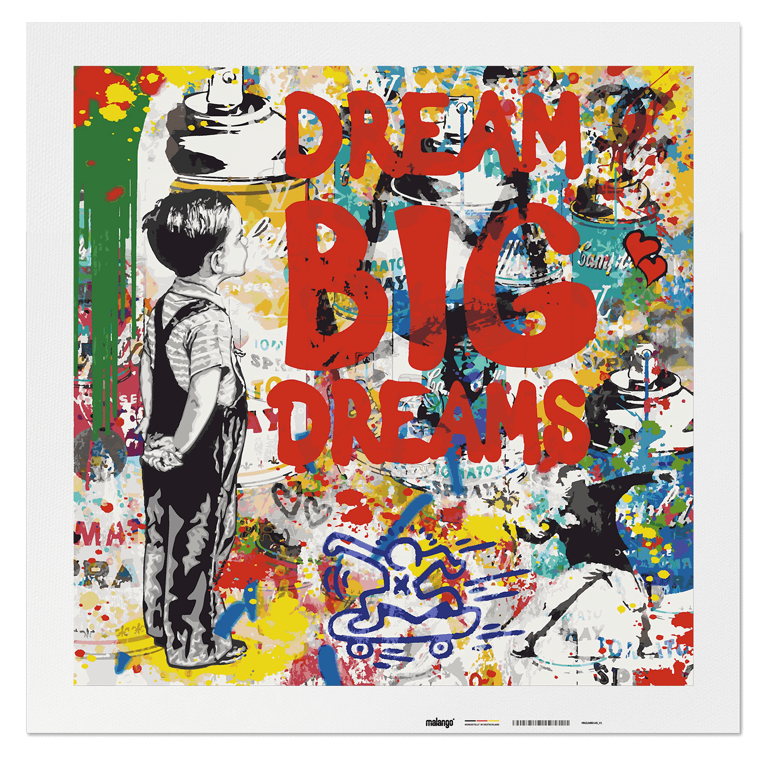 Malen nach Zahlen - Dream big Dreams - Banksy inspired