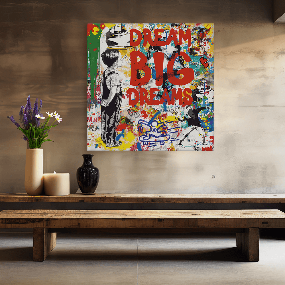 Malen nach Zahlen - Dream big Dreams - Banksy inspired