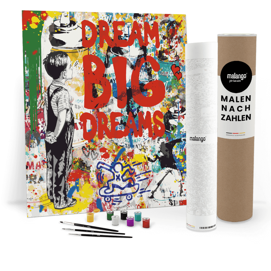 Malen nach Zahlen - Dream big Dreams - Banksy inspired