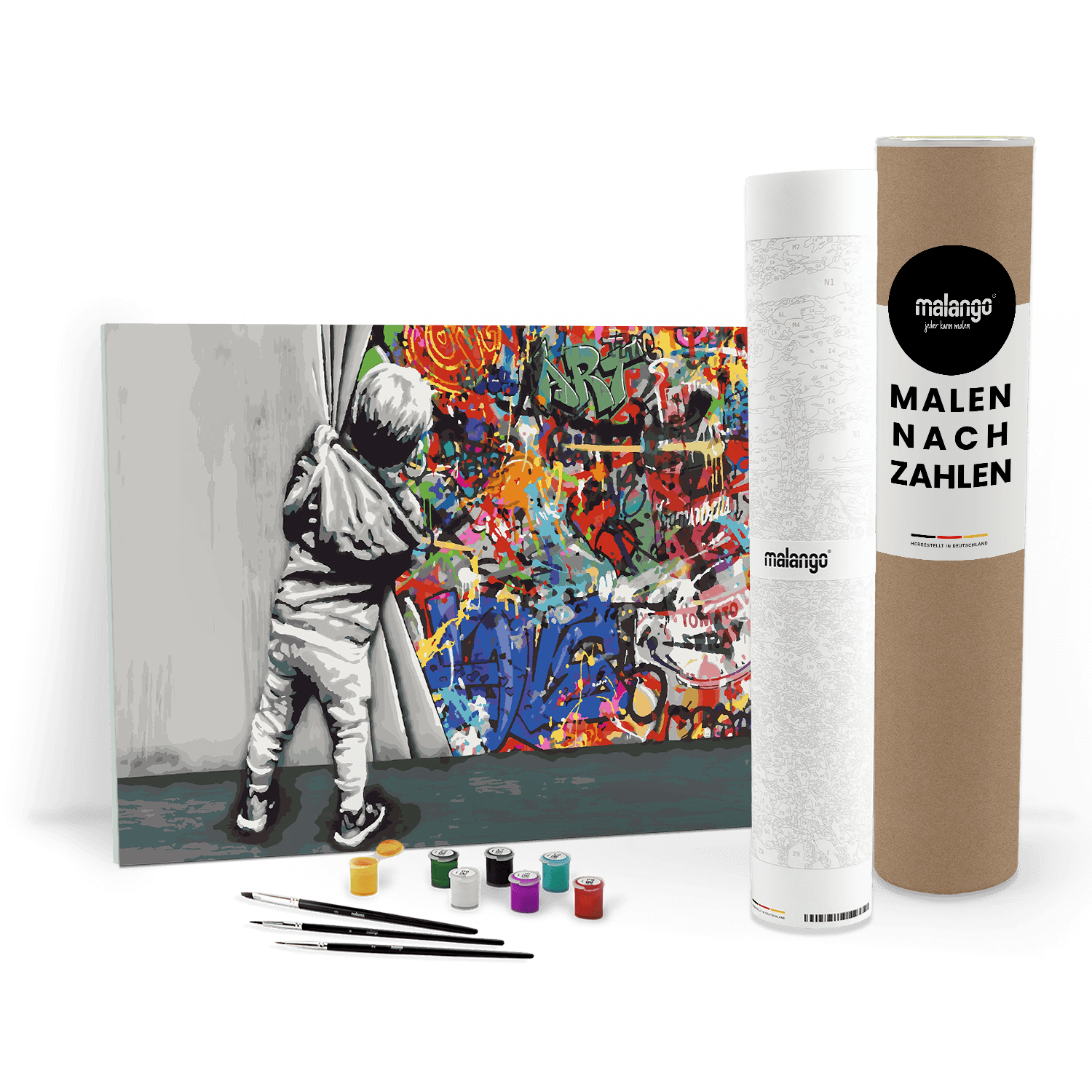 Malen nach Zahlen - Behind the curtain - Hinter dem Vorhang - Banksy inspired