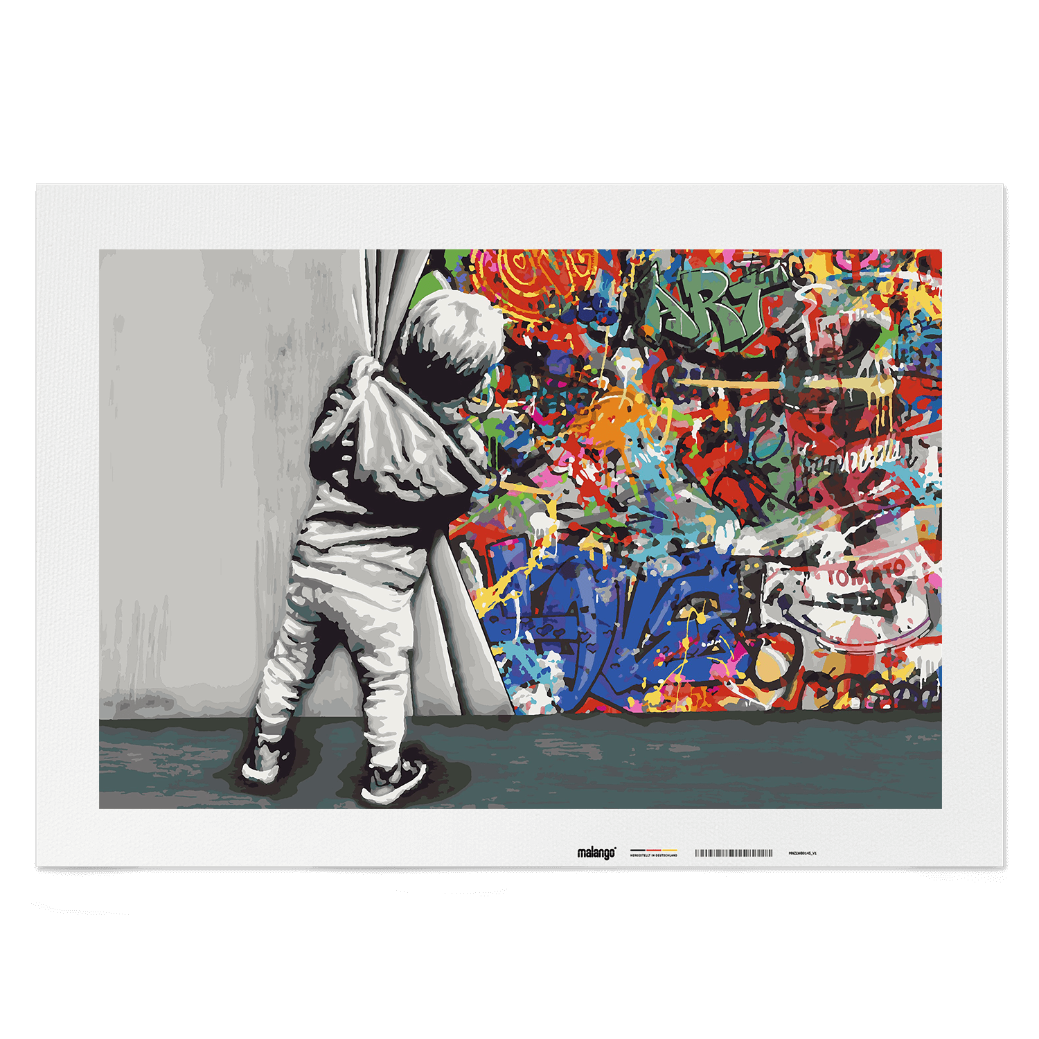 Malen nach Zahlen - Behind the curtain - Hinter dem Vorhang - Banksy inspired