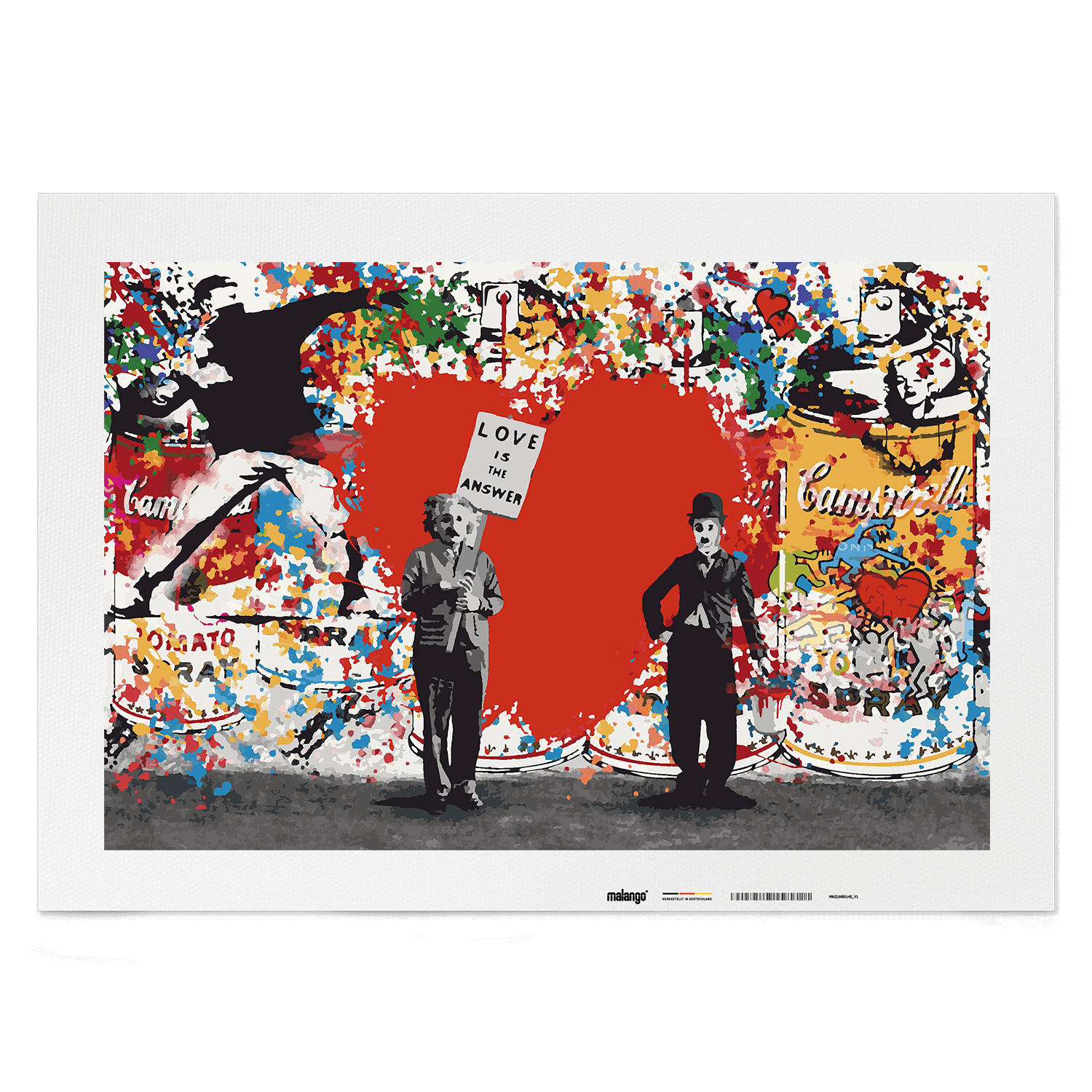 Malen nach Zahlen - Albert & Charlie - Follow your Heart / Make love not war - Banksy inspired