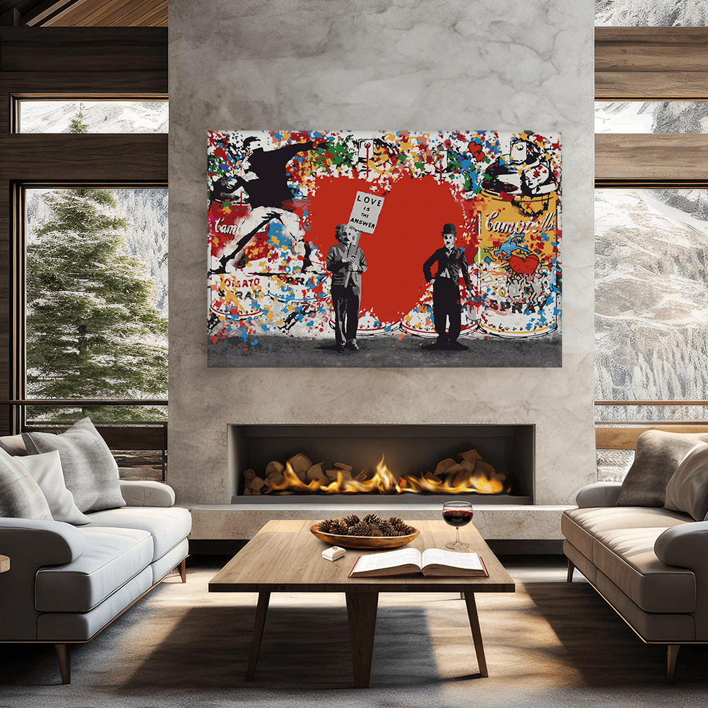 Malen nach Zahlen - Albert & Charlie - Follow your Heart / Make love not war - Banksy inspired