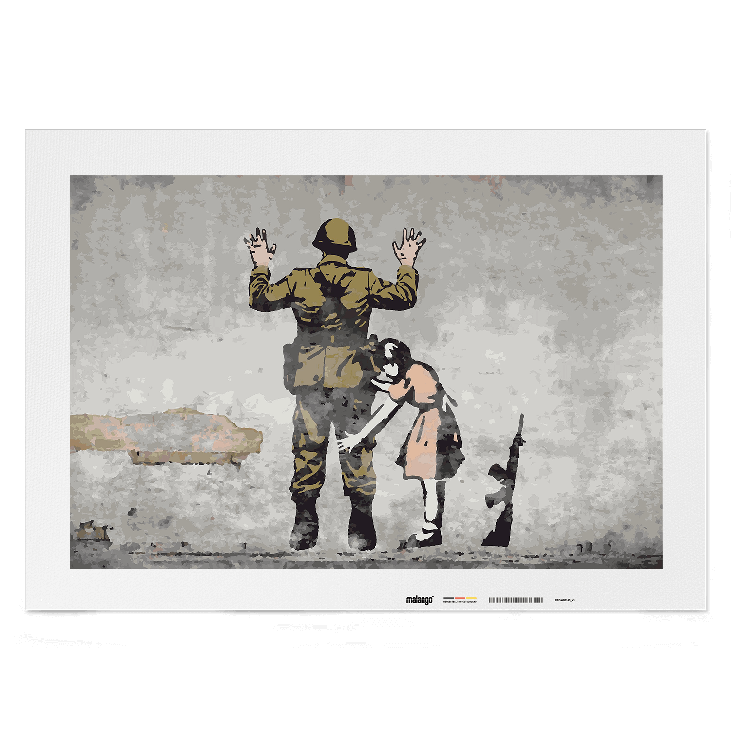 Malen nach Zahlen - Girl searching soldier - Banksy inspired