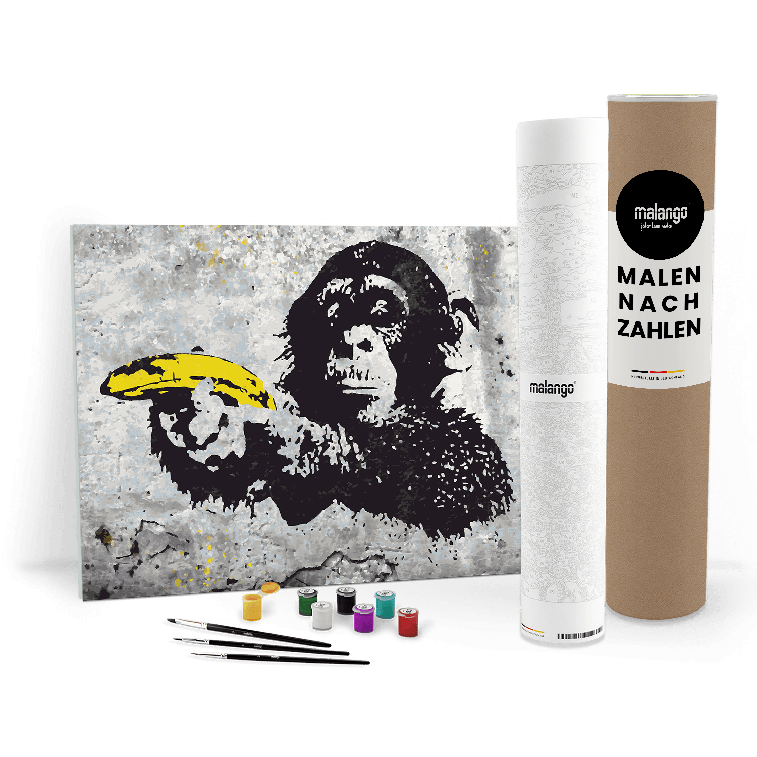 Malen nach Zahlen - Monkey with banana gun - Banksy inspired