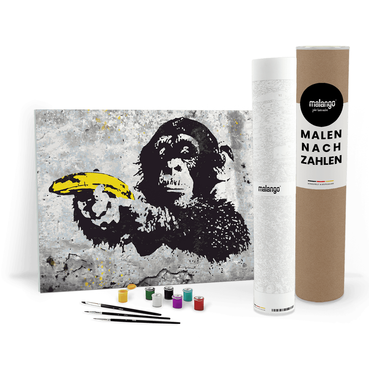 Malen nach Zahlen - Monkey with banana gun - Banksy inspired