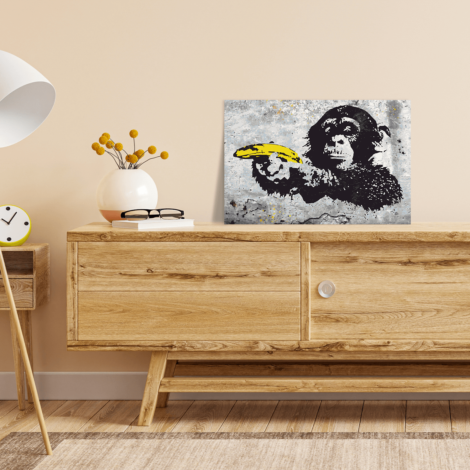 Malen nach Zahlen - Monkey with banana gun - Banksy inspired