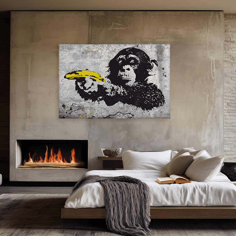 Malen nach Zahlen - Monkey with banana gun - Banksy inspired