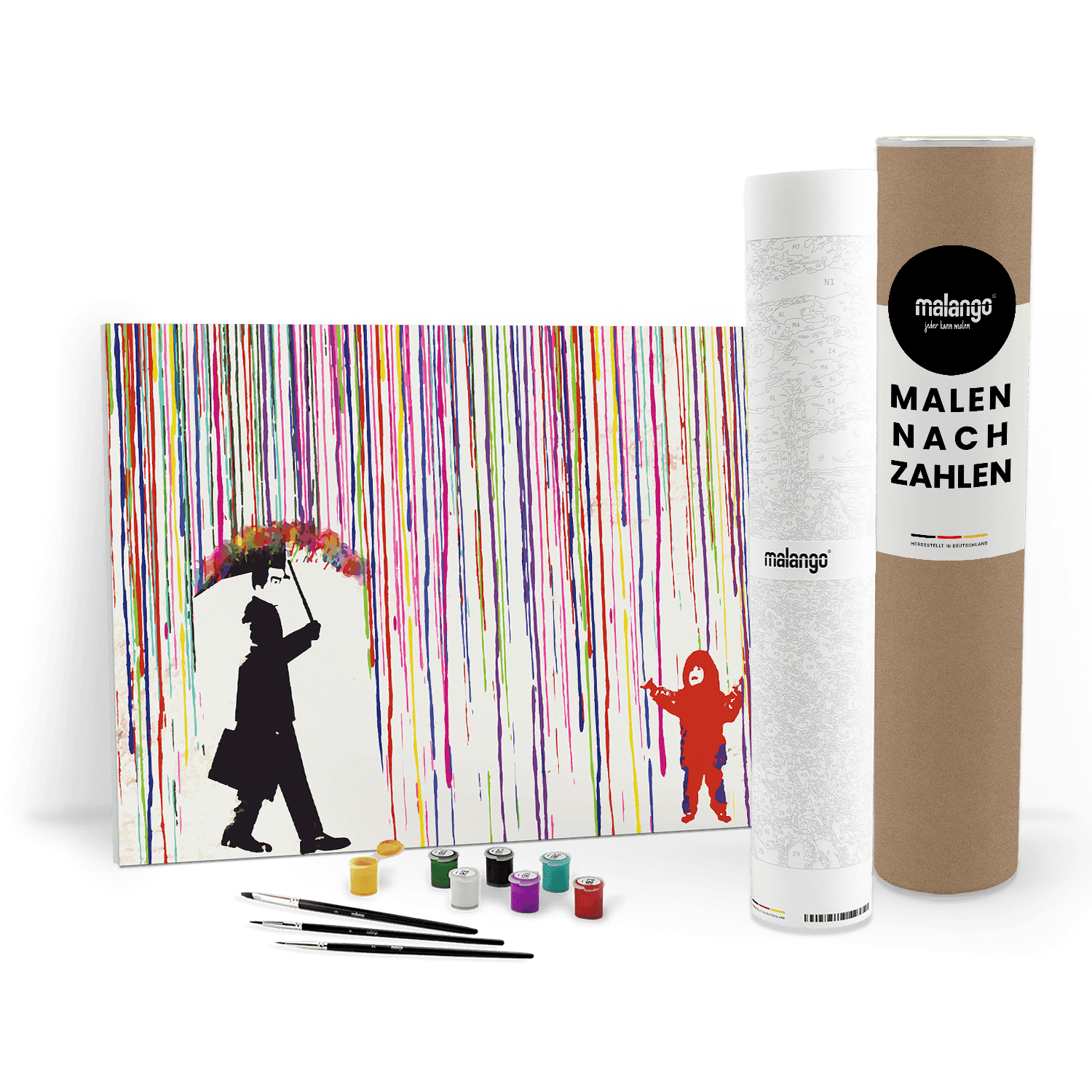 Malen nach Zahlen - Colored rain - Banksy inspired