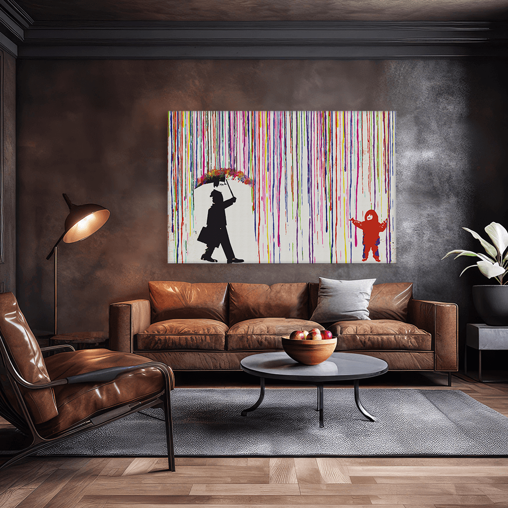 Malen nach Zahlen - Colored rain - Banksy inspired