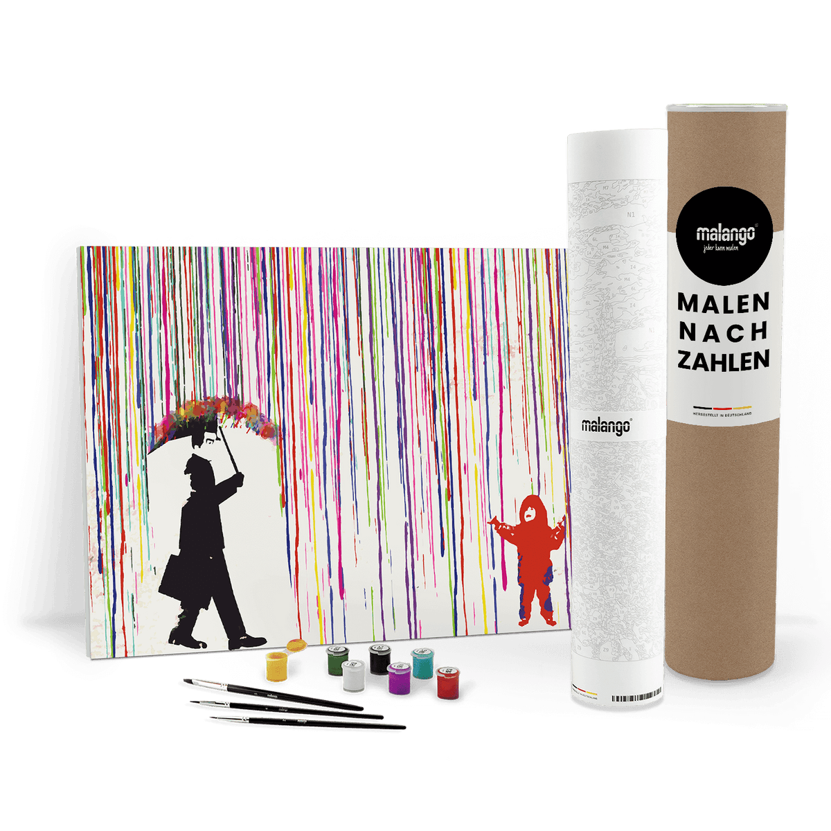 Malen nach Zahlen - Colored rain - Banksy inspired