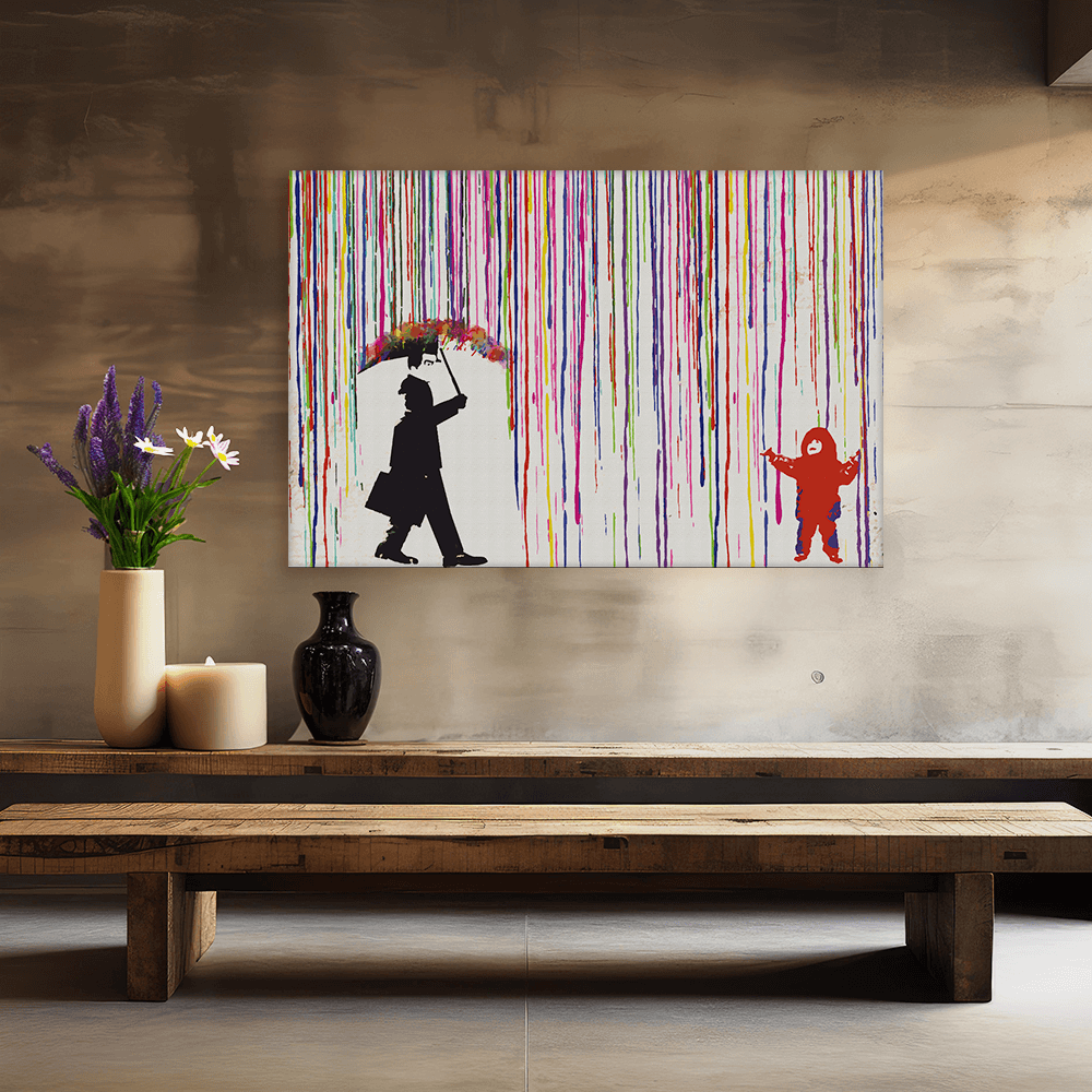 Malen nach Zahlen - Colored rain - Banksy inspired