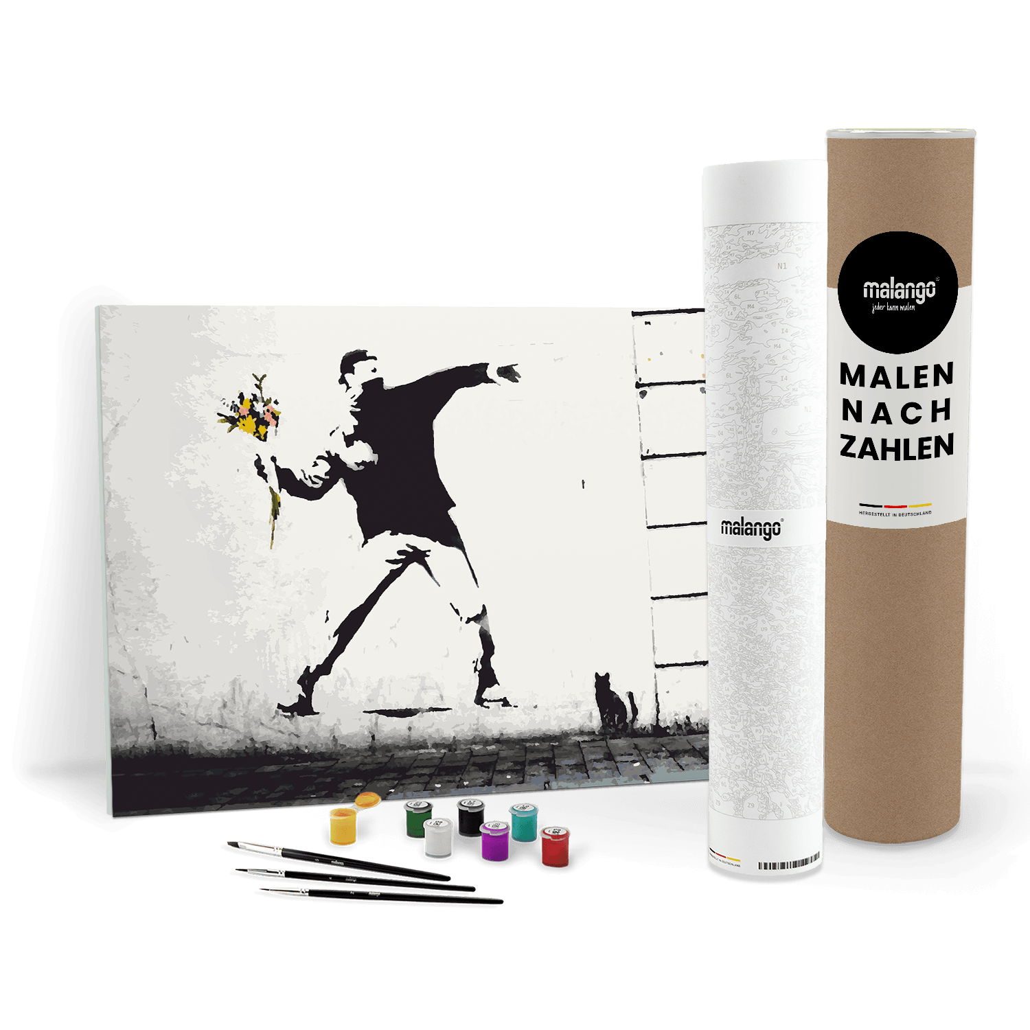 Malen nach Zahlen - Flower Thrower - Banksy inspired