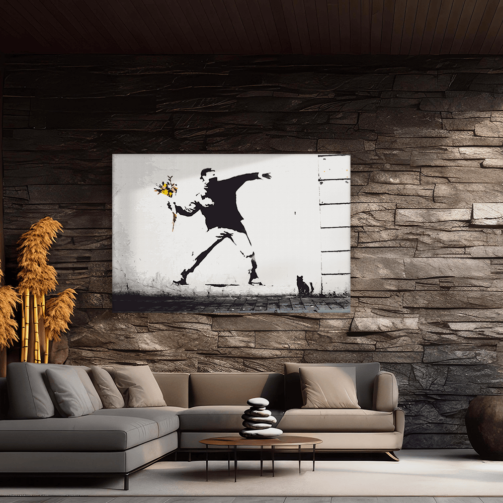 Malen nach Zahlen - Flower Thrower - Banksy inspired