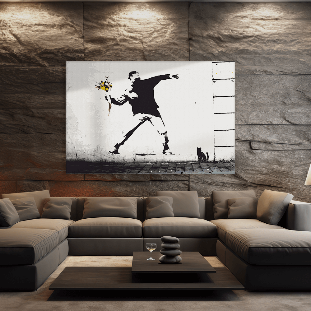 Malen nach Zahlen - Flower Thrower - Banksy inspired